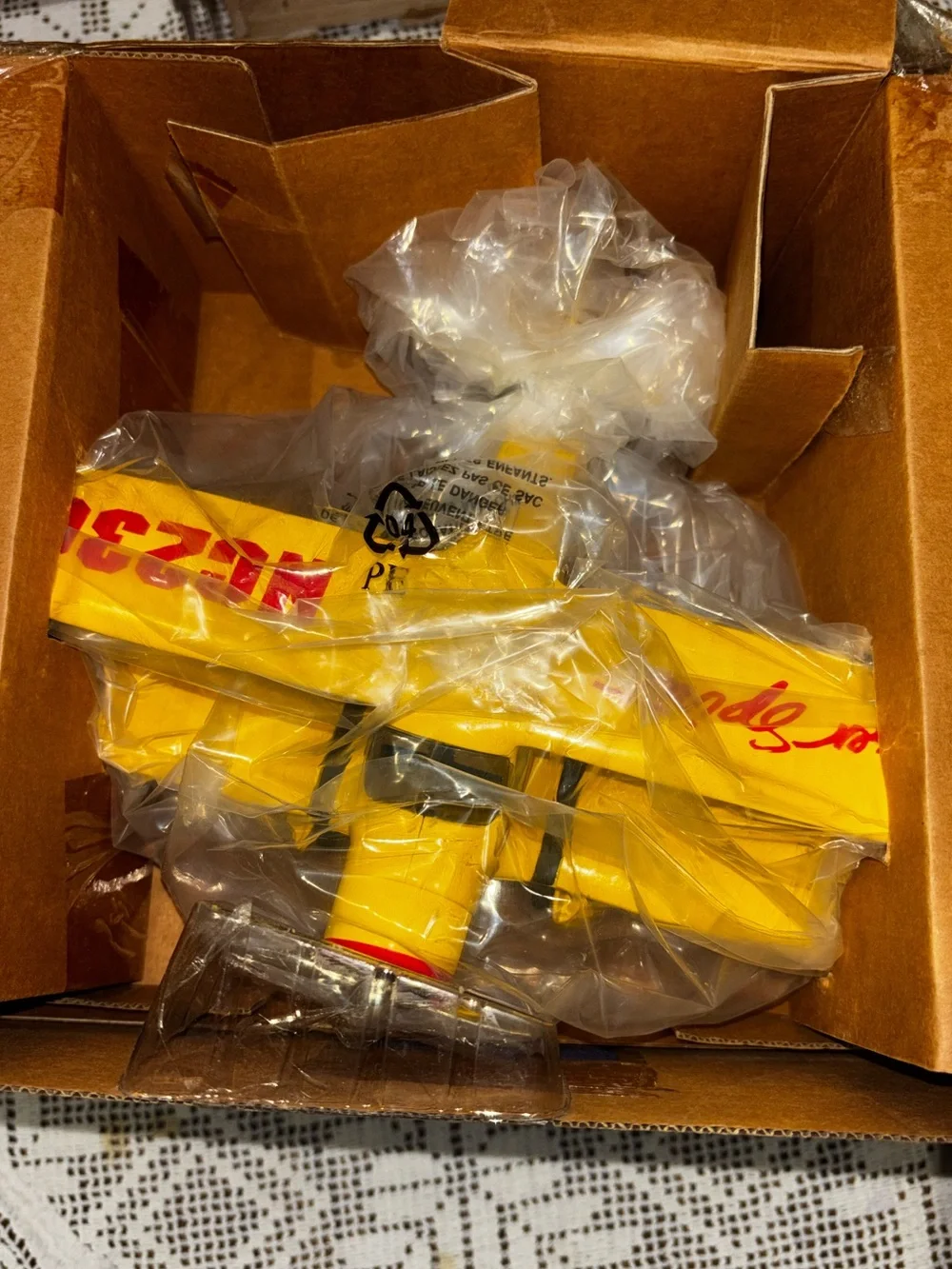 Beechcraft D17 Yellow Vintage Airplane Bank - Kids Collectors Toy